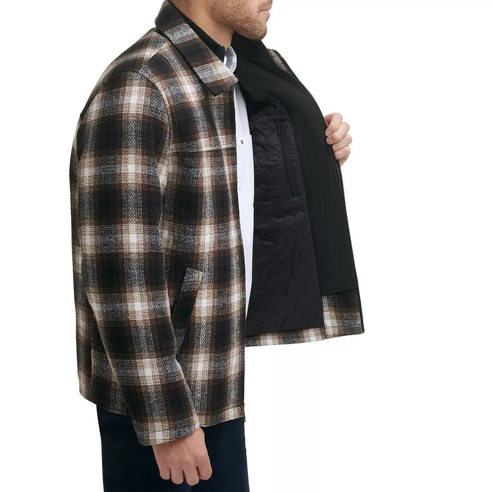 Men's Dockers Wool Blend Water Resistant Jacket Plaid Design Size Large NWT - Picture 3 of 4